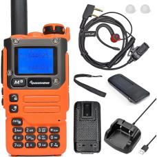 HYS Quansheng UV-K5(8) 5W Dual Band Walkie UV-K6 (oranž) Talkie laetav aku raadio, VHF UHF kahesuunaline raadio (G-konksu kõrvaklapid koos kergete kõrvaklappide tarvikutega)
