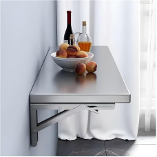 304 Edelstahl Wand-Klapptisch, platzsparender Esstisch, kompakter schwimmender Schreibtisch, vielseitiger Wandtisch (130 x 40 cm) – perfekt für kleine Räume
