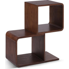 Ohoqiaqia Kreativer schmaler Beistelltisch aus Massivholz für Wohnzimmer, 3 Etagen, moderner einfacher Beistelltisch mit Ablagefach für kleine Räume, als Nachttisch für Schlafzimmer