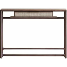 ZXDRYBHD Console Sofa, Rattan Hallway Table, Modern Console Table with Drawers, for Living Room, Hallway, Office (Brown)