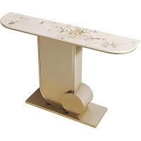 ZXDRYBHD Entrance Table, Narrow Console Table, Modern Console Table, Hallway Table, Metal Frame, for Hallway, Entrance, Living Room (Gold, XXX-Large)
