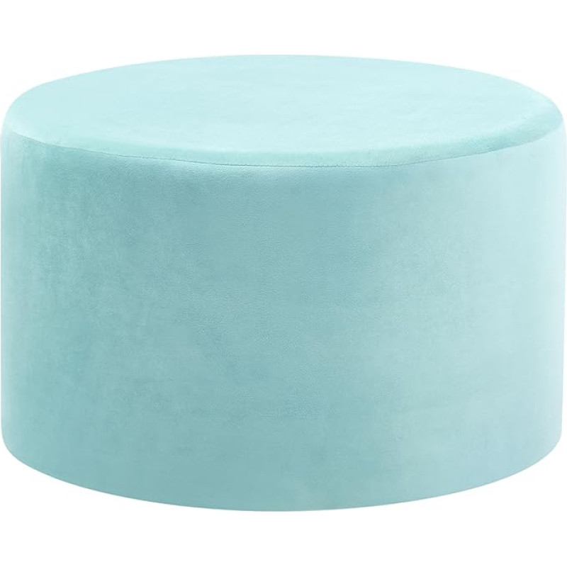 Pouf Velvet Mint Green Round 61 cm Luxurious Glamorous Stool, Velvet Stool, Millen