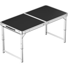 Zusammenklappbarer Catering-Tisch, weiß, Picknick-Tisch, ideal für Camping, Buffet, Küche, Restaurant und Hochzeit, kompakt und tragbar, 120 x 60 cm