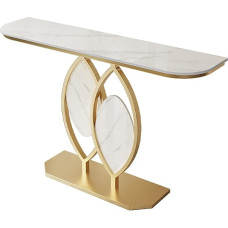 RTREADE Modern Console Table, Narrow Sofa Table with Metal Frame for Living Room, Sofa Table for Small Space, for Entrance, Hallway, Front Room, Living Room (White, 100 cm / 39.5 inches)