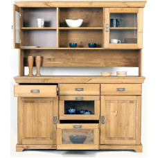 clever-moebel Buffet, Sideboard, Chest of Drawers, Made Of Pine Wood, Leached/Oiled, Cabinet, Dresser