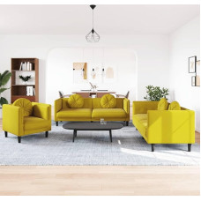 Juroupi 3-Piece Sofa Set with Cushion Sofa Living Room Seating Set Living Room Sofa Set Sofas for Living Room Yellow Velvet