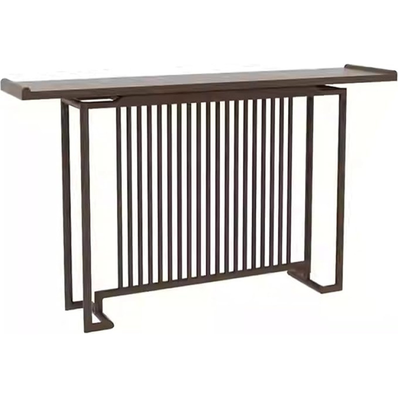 HARELA Narrow Console Table, Entrance Area Decorative Table, Long Narrow Wooden Sofa Table Behind the Couch, for Small Room, for Entrance, Hallway, Living Room (Walnut Colour A, 100 cm / 39.4 inches)