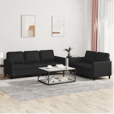 Juroupi 3201760 2-Piece Sofa Set with Cushion Sofa Living Room Sofa Set Sofas for Living Room Black Faux Leather