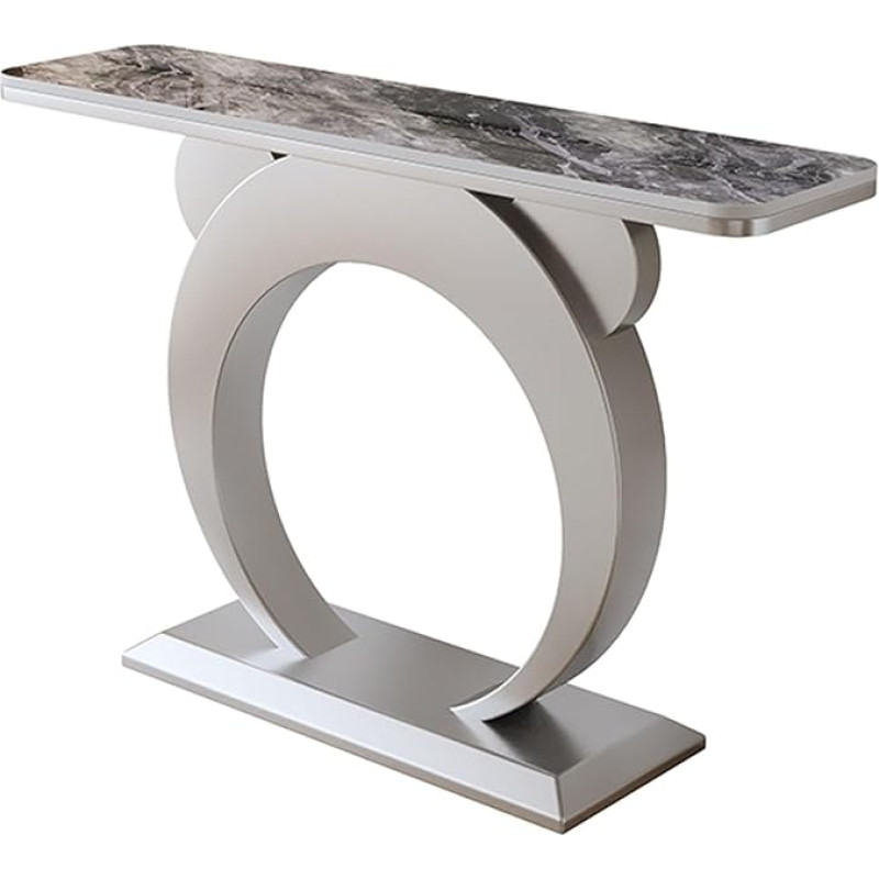 HARELA Narrow Console Table, Industrial Hallway Table for Entrance Area, Simple Living Room Sofa Table, for Living Room, Bedroom, Entrance Hall, Hallway (Silver, 120 cm / 47.2 inches)