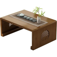 Klappbarer Couchtisch im japanischen Stil, Massivholz, niedriger Tisch für Schlafzimmer, Laptop-Schreibtisch, Esszimmer oder Arbeitszimmer, 80 x 50 x 40 cm, vielseitiges und elegantes Design
