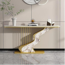 HARELA Console Table, Side Table, Entrance Area Decorative Table, Modern Side Table, Rectangular Sofa Table Behind the Couch, Farm Table for Entrance, Hallway, Living Room (Brown B, 120 cm / 47.2