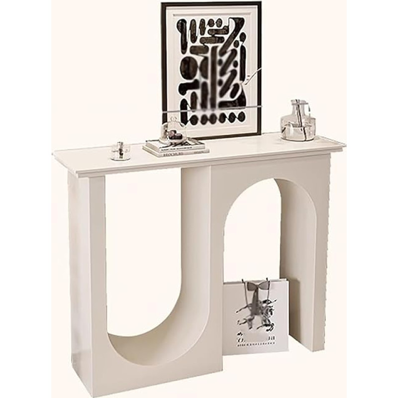 ZXTRYBHD Console Table, Modern Entrance Table, Hallway Table with Storage Space, Rectangular Narrow Sofa Table for Entrance Area, Hallway, Living Room (White, 110 cm / 43.3 inches)