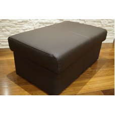 Quattro Meble Dark Brown Real Leather Stool with Storage Space Stool Cowhide Seat Cube 90 x 55 cm Footstool Upholstered Stool Real Leather Puff