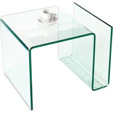 Ghost Extravagant Glass Coffee Table Side Table with Magazine Shelf Transparent