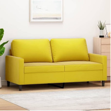 Snsowed 359205 2-Seater Sofa, Yellow, 140 cm, Velvet, Lounge Sofa, Sofas & Couches, Relaxing Sofa, Couch for Living Room