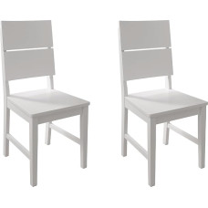 Woodroom Kota Hevea Chair Set of 2 Solid Varnished White