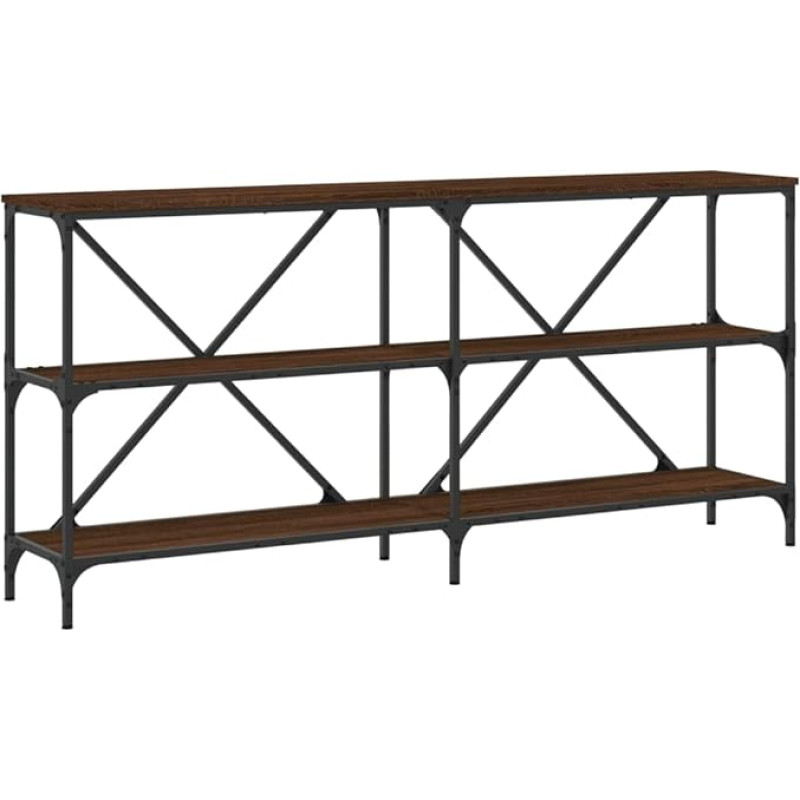 Makastle Console Table, Hallway Table, Decorative Table, Living Room and Bedroom, Standing Shelf, Side Table, Sofa Table, Entrance Table Behind Sofa, Brown Oak Look, 160 x 30 x 75 cm, Wood Material