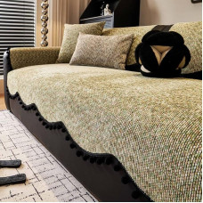 IJNBHU Sofa Blanket, 2/3/4-Seater Chenille Sofa Cover, Sofa Covers for Seat, Sofa Protection, Cat Dog, Sofa Throw, Couch Cover, Sofa Protective Blanket, Green, 110 x 210 cm