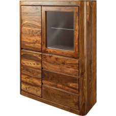 MASSIVMOEBEL24.DE Toronto Sheesham / Rosewood Display Cabinet - Various Sizes and Colours, Colour: Dark Brown Waxed, Size: 109 x 40 x 145 cm (W x D x H)