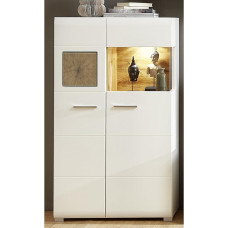 möbelando Kathlin II Display Cabinet Wooden Display Cabinet Glass Display Cabinet Standing Display Cabinet