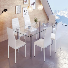 shunyi fashion Dining Room Chairs, Set of 6, Modern Chairs for Dining Nook, Kitchen (White, 6)