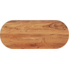 Klapptisch mit Glasplatte, 100 x 40 x 3,8 cm, Akazienholz, oval, Kaffee- und Bürotisch, vielseitiger Freizeittisch für Zuhause und Arbeitsplatz