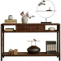 SLEEVE Eintragstabelle 128x38x80cm Eingangs-Aufbewahrungstisch aus Massivholz im chinesischen Stil, Aufbewahrungsschrank Ulmenholz am Ende des Flurs, Opfertisch mit Endansicht