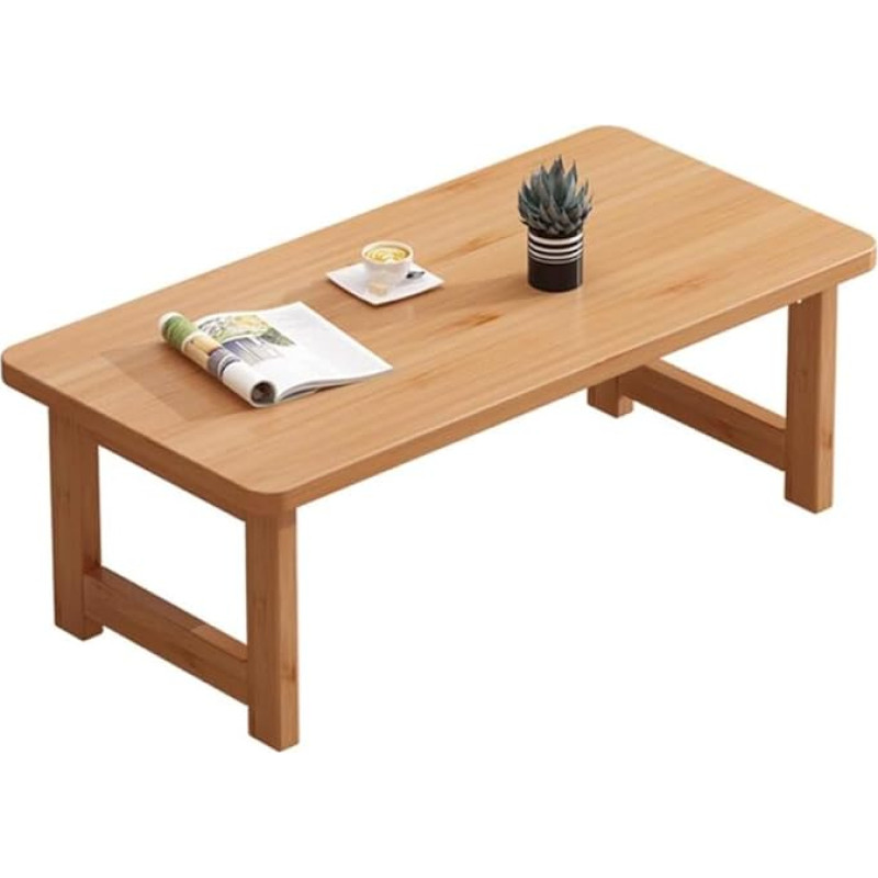 Mini-Klappbarer Couchtisch, kleiner Laptoptisch aus Holz für Wohnzimmer, einfacher niedriger Teetisch für Schlafzimmer & Studio, kompaktes Design (Größe: 70 x 40 x 45 cm)