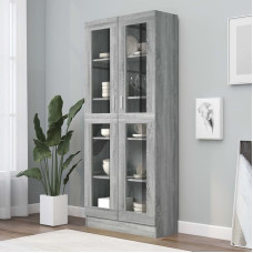 Willood Sonoma Grey Display Cabinet 82.5 x 30.5 x 185.5 cm Wood Material