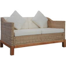 MOONAIRY 2-Seater Sofa with Cushions, Floor Sofa, Chaise Lounge, Small Sofa, Couch, Cauchsofa, Relaxing Sofa, Sofas & Couches, Living Room Sofa, Couch for Living Room, Natural Rattan