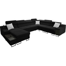Mirjan24 Nadadu VIII Corner Sofa, U-Shape Corner Couch with Sleep Function, Bed Box, Adjustable Headrests, Lamp with USB Port, Bar Compartment, Uttario Ve. 2980 + Uttario Ve. 2973, Side: Left)