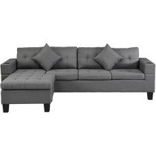 ZSLKDL Sektionalsofa-Set für Wohnzimmer mit L-förmiger Chaiselongue, Getränkehalter und linker oder rechter Chaiselongue, 4-Sitzer