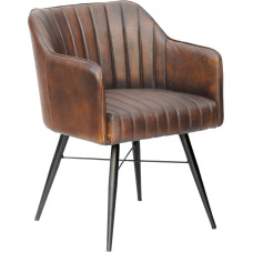 MASSIVMOEBEL24.DE Iron Label Chair #11 54 x 68 x 78 cm, Colour: Brown, Quantity: 1 Piece, Material: Genuine Leather
