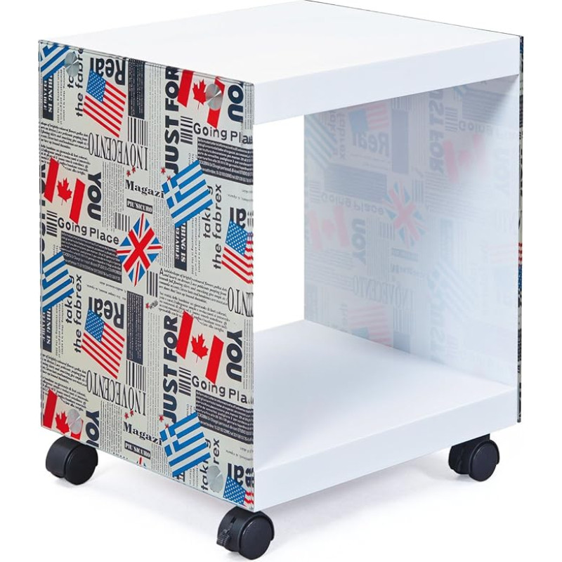 Interlink 20040014 Flagcube Table Glass Multi-Coloured 33 5 x 38 x 46 cm