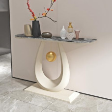 Moderner Goldener Akzenttisch mit Stauraum – Eingangs-, Konsolen- und Flurtisch für Wohnzimmer- und Foyer-Dekor (150 cm) – stilvolles zeitgenössisches Design