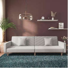 CIADAZ Sofa Bed 2-Seater with 2 Cushions Light Grey Fabric, Lounge Sofa, Sofas & Couches, Relaxing Sofa, Couch for Living Room, Couch with Sleep Function - 375899