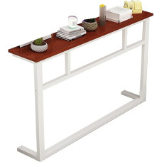 ZAWQFDZ Narrow Console Table with Storage, Narrow Behind Sofa Table, Thickened Steel Frame, Entrance Table for Entrance, Bedside, Heater Cover or Hallway (Light Brown, 100 x 80 x 20 cm)