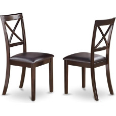 East West Möbel BOC BOC-CAP-LC (Cap) Faux Leather Upholstered Seat Cappuccino Finish