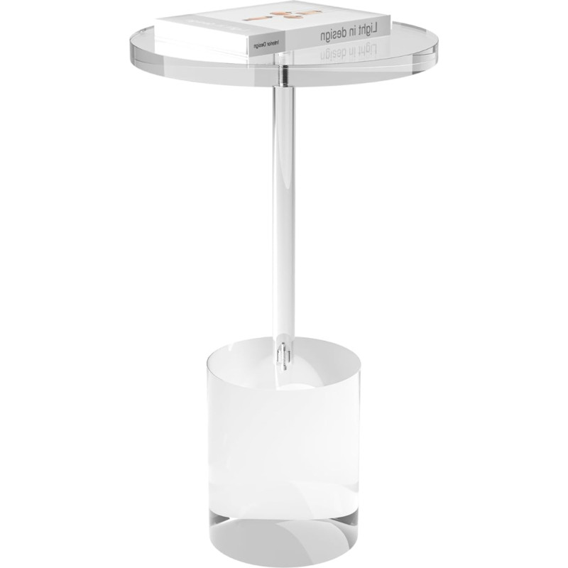DigDozer Beistelltisch aus Acryl, moderner, minimalistischer Beistelltisch aus Acryl, klarer Beistelltisch für Wohnzimmer, Schlafzimmer, Büro, Getränketisch (30,5 cm D x 30,5 cm B x 53,3 cm H,