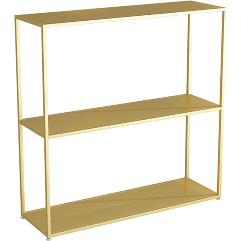 Console Table for Hallway, Narrow Console Table for Hallway, 25 cm Deep, Narrow Sofa Table, Golden Metal Side Table with 3 Tier Storage Shelves, Space Saving