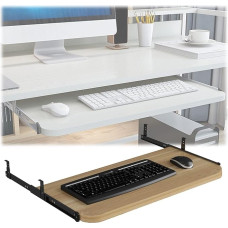 Ergonomische Tastaturablage aus Holz, höhenverstellbar, unter dem Schreibtisch, 54 x 60 x 70 x 27 cm, einfache Installation, Schiebetastatur-Plattform für Home Office