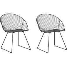 Lässig Elegant Chairs Black Metal in Practical Set of 2 Aurora