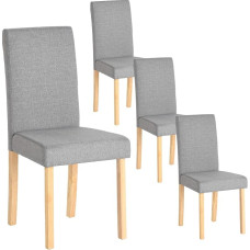 GOKHOMX Dining Chairs, 4 Pieces Kitchen Chair, 4 Chairs, Dining Chairs, Upholstered Modern Dining Chairs for Dining Room, Kitchen, Restaurant (Grey, Fabric)