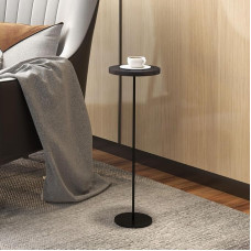 Side Table with Metal Base for Small Spaces, Modern Round Side Table, Martini Table Furniture for Living Room, Bedroom, Home Office and Bedroom