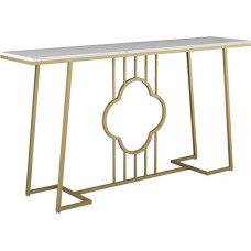 CAFIEDR Couchtisch, Eingangstisch, Marmortisch, moderner Sofatisch, Metallrahmen, stabil, geeignet für Wohnzimmer, Flur