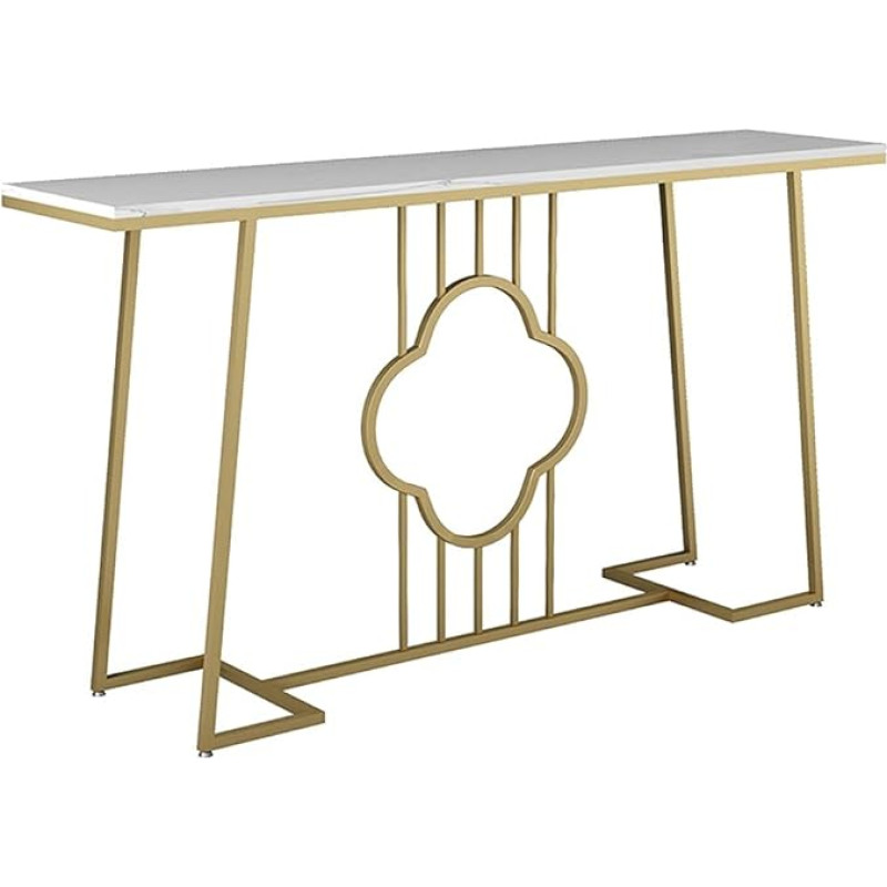 CAFIEDR Couchtisch, Eingangstisch, Marmortisch, moderner Sofatisch, Metallrahmen, stabil, geeignet für Wohnzimmer, Flur