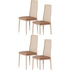 Mid Century Rattan Dining Chairs Modern Dining Chairs with Gold Metal Legs Rattan Backrest Kitchen Dining Chairs Armless Mesh Back Chairs for Kitchen Dining Room