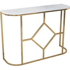 CAFIEDR Coffee Table Marble Console Table, Living Room Entrance Table, Golden Coffee Table, Foyer Table with Metal Frame, Hallway Sofa Table