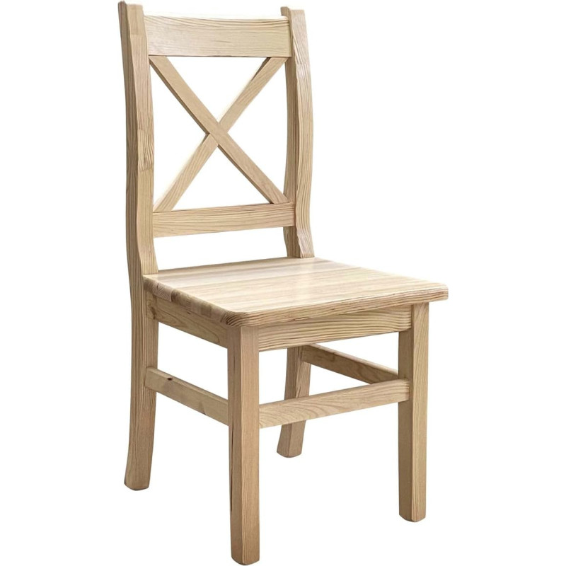 k koma Chair Cross Chair Pine Wood Country House Style Restaurant Chair Solid Wood (untreated)