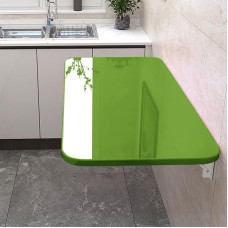 Wandmontierter, klappbarer Klapptisch, platzsparender Wandschreibtisch für Wäsche und Küche, kompakte, schwebende Werkbank, grün, perfekt für kleine Räume
